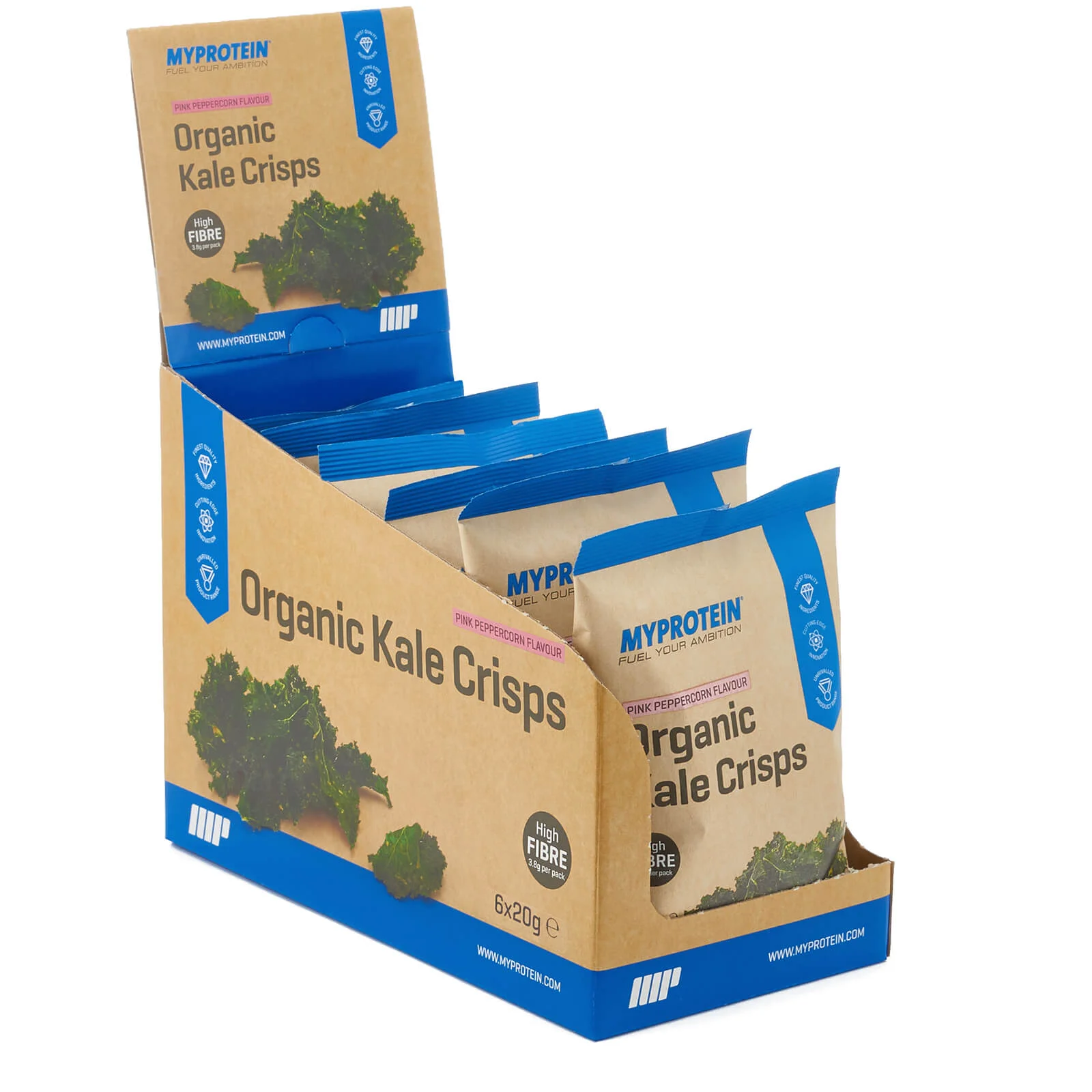 Kale Crisps - 6 x 25g - Pink Peppercorn Image 1