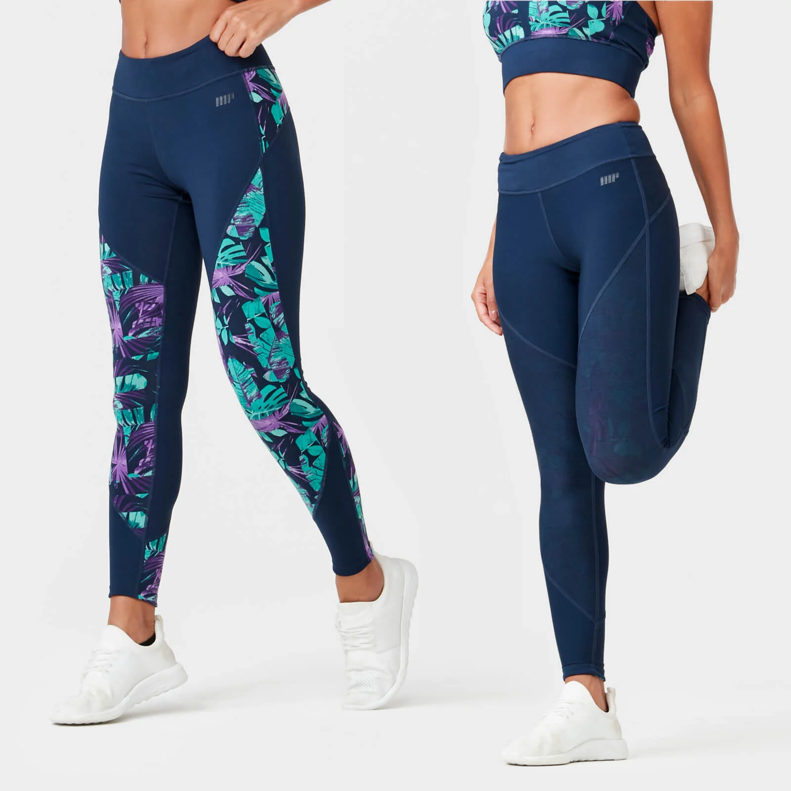 Tropical Reversible Leggings - XS - Tropical/Navy Image 1