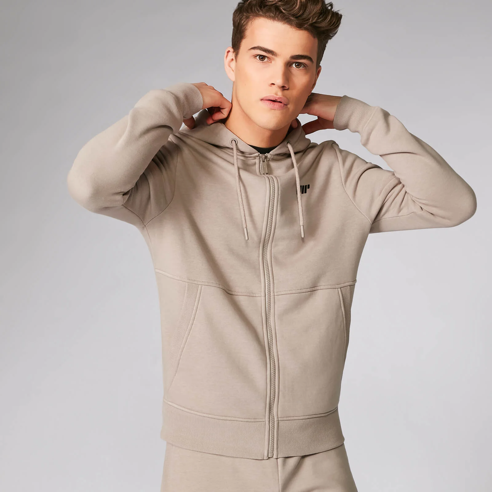 Tru-Fit Zip Up Hoodie 2.0 - Taupe - XS Image 1