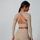 Power Open Back Crop Top - Sesame