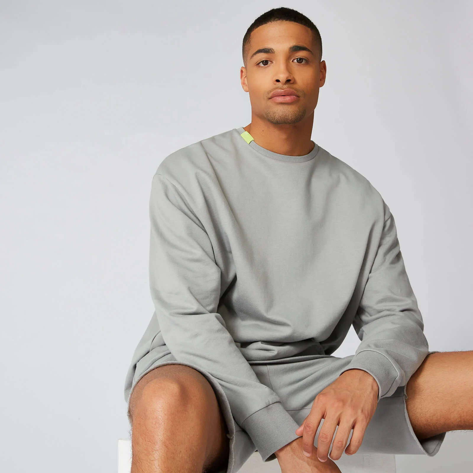 Neon Signature Oversized Crew Sweat - Grey - XS Image 1