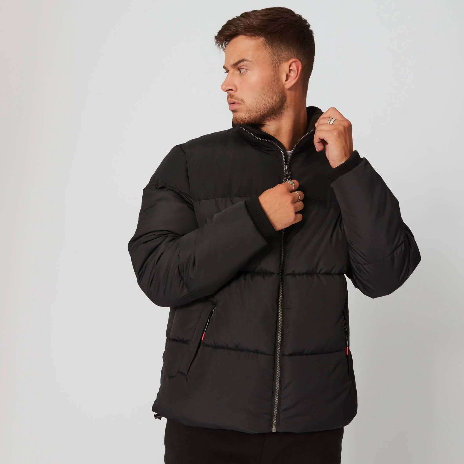 MP Men's Fabric Mix Puffer Jacket - Black - XS Image 1