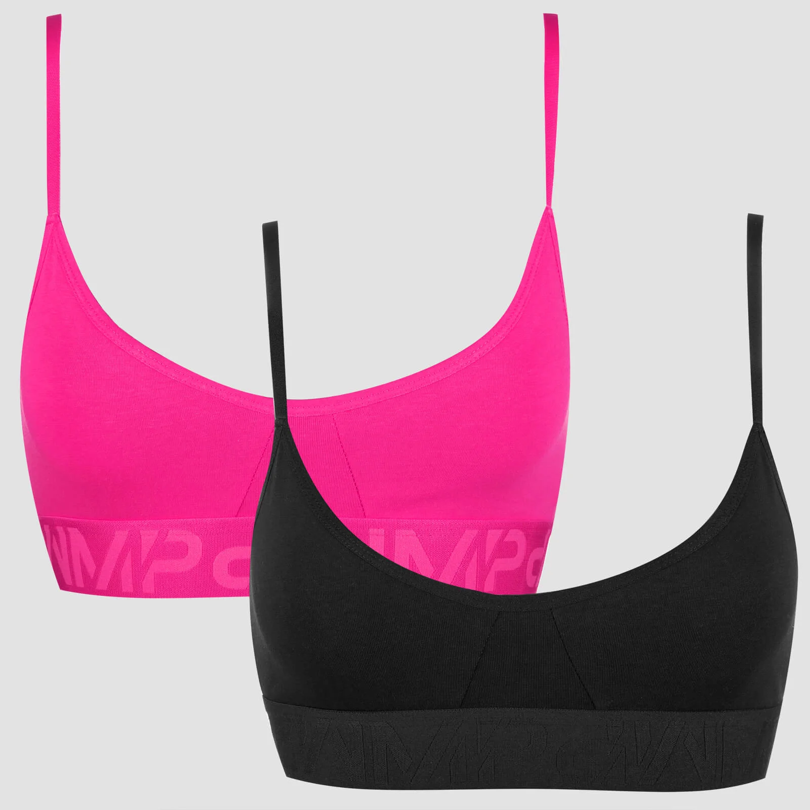 MP Women's Cotton Bra - Super Pink/Black (2 Pack) - XS Image 1