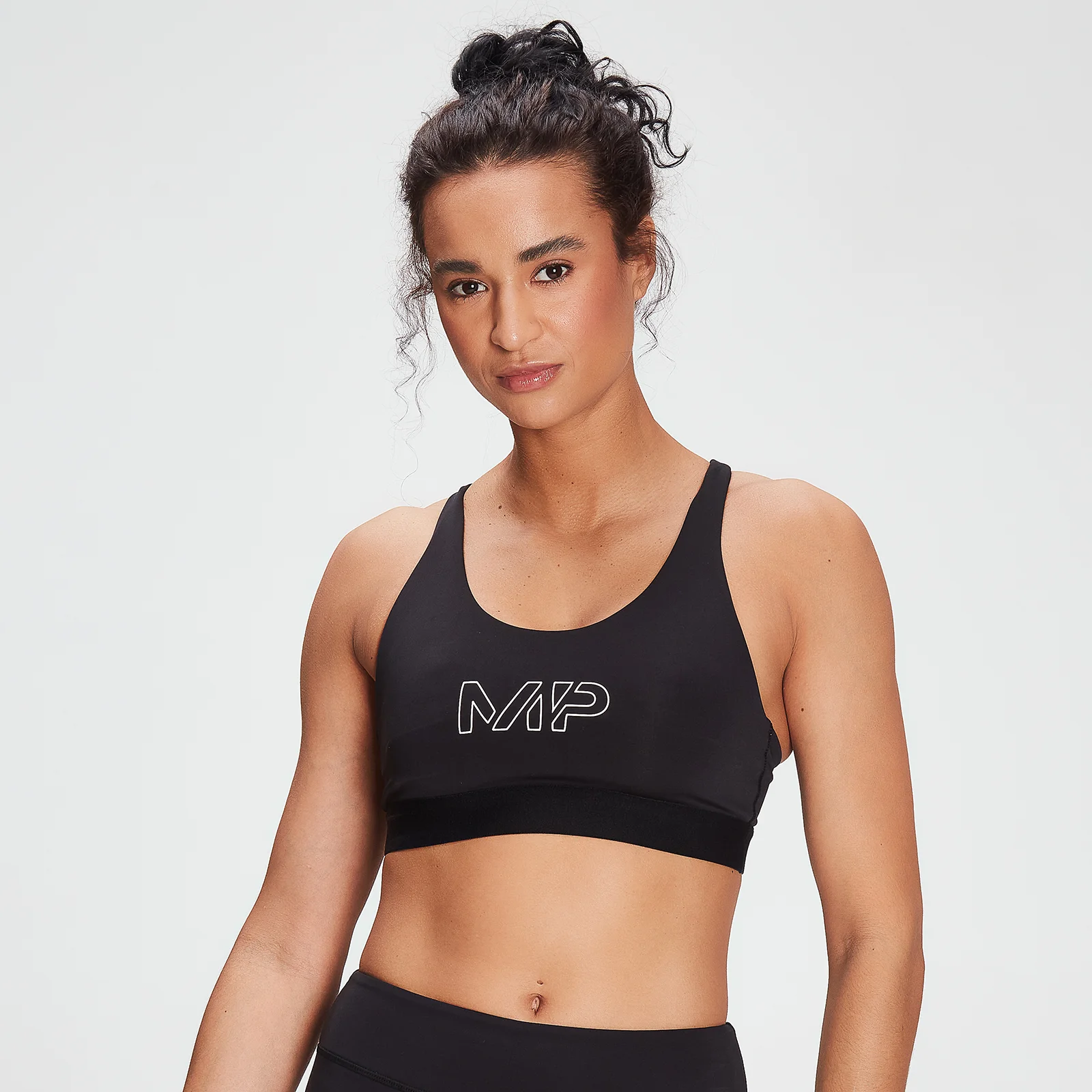 MP Women's Branded Training Sports Bra - Black - XXS Image 1