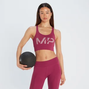 MP Women's Printed Training Bra - Plum - Size XXS