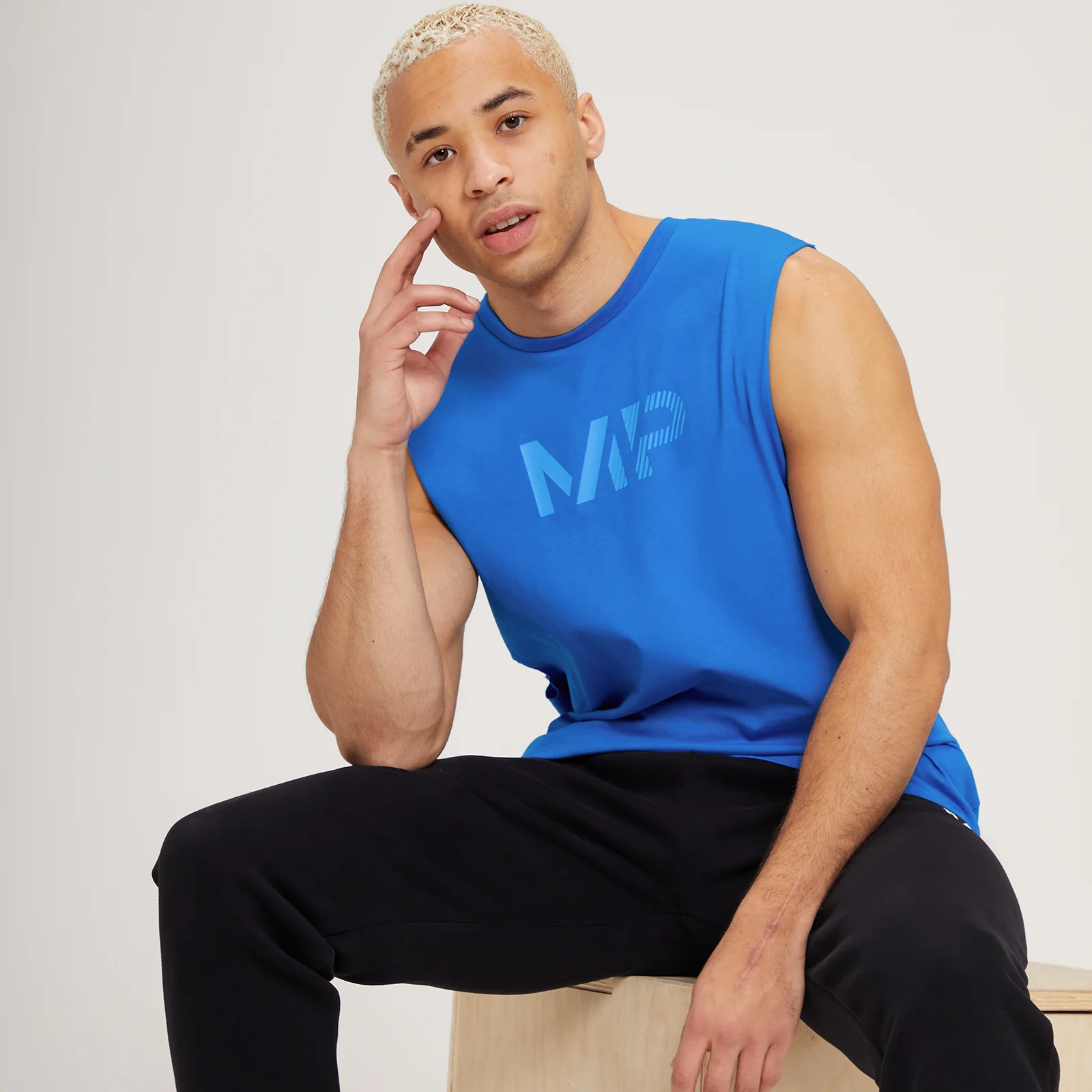 MP Men's Fade Graphic Tank Top - True Blue - XXS Image 1