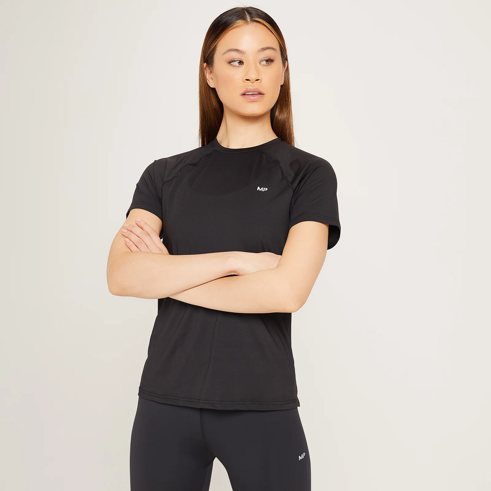 MP Women's Linear Mark Training T-Shirt - Black - XXS Image 1
