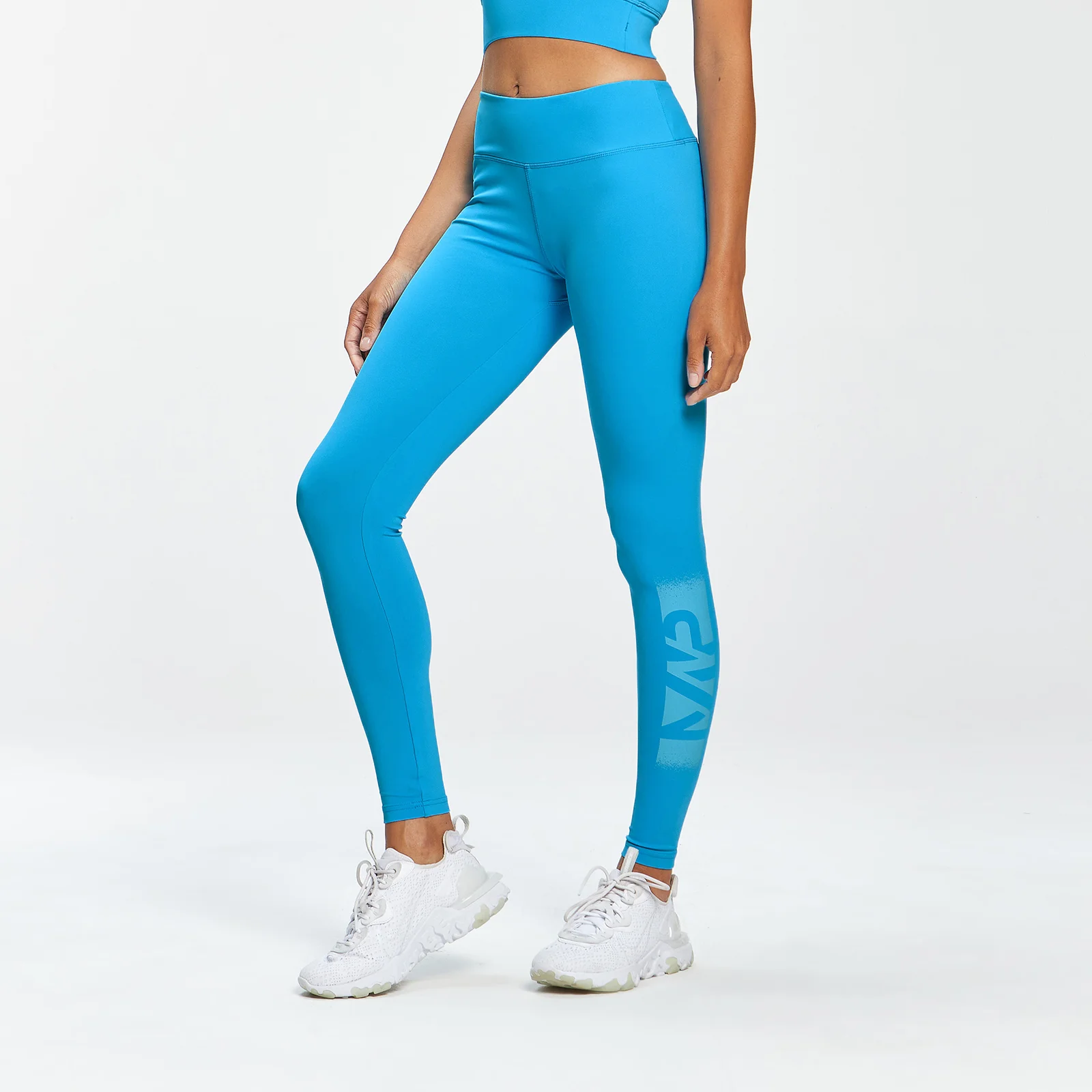 MP Women's Graffiti Graphic Training Leggings - Bright Blue - S Image 1