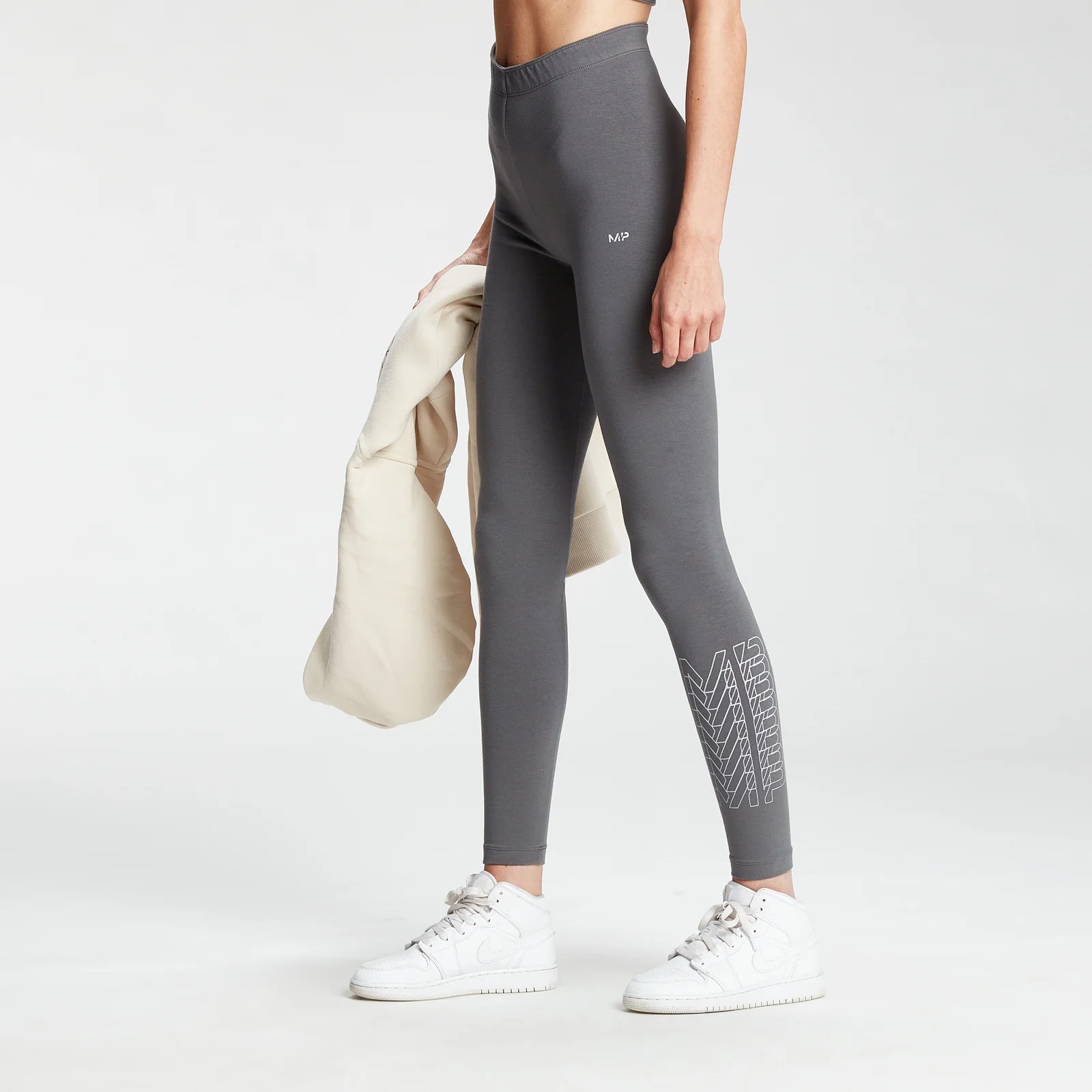 MP Women's Repeat MP Leggings - Carbon - XXS Image 1