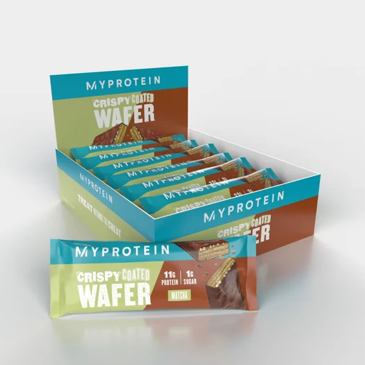 Crispy Coated Protein Wafer - 12x40g - Matcha