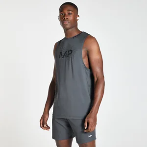 MP Men's Linear Line Graphic Essentials Training Tank Top - Gun Metal - Size XS