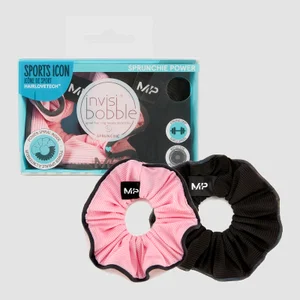 MP X Invisibobble® Reflective Power Sprunchie – Black/Pink - 2 PACK - Colour Black/Mauve