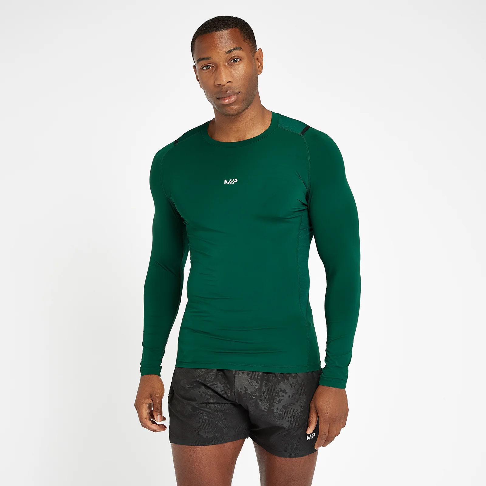 MP Men's Engage Baselayer Long Sleeve Top - Pine - XXS Image 1