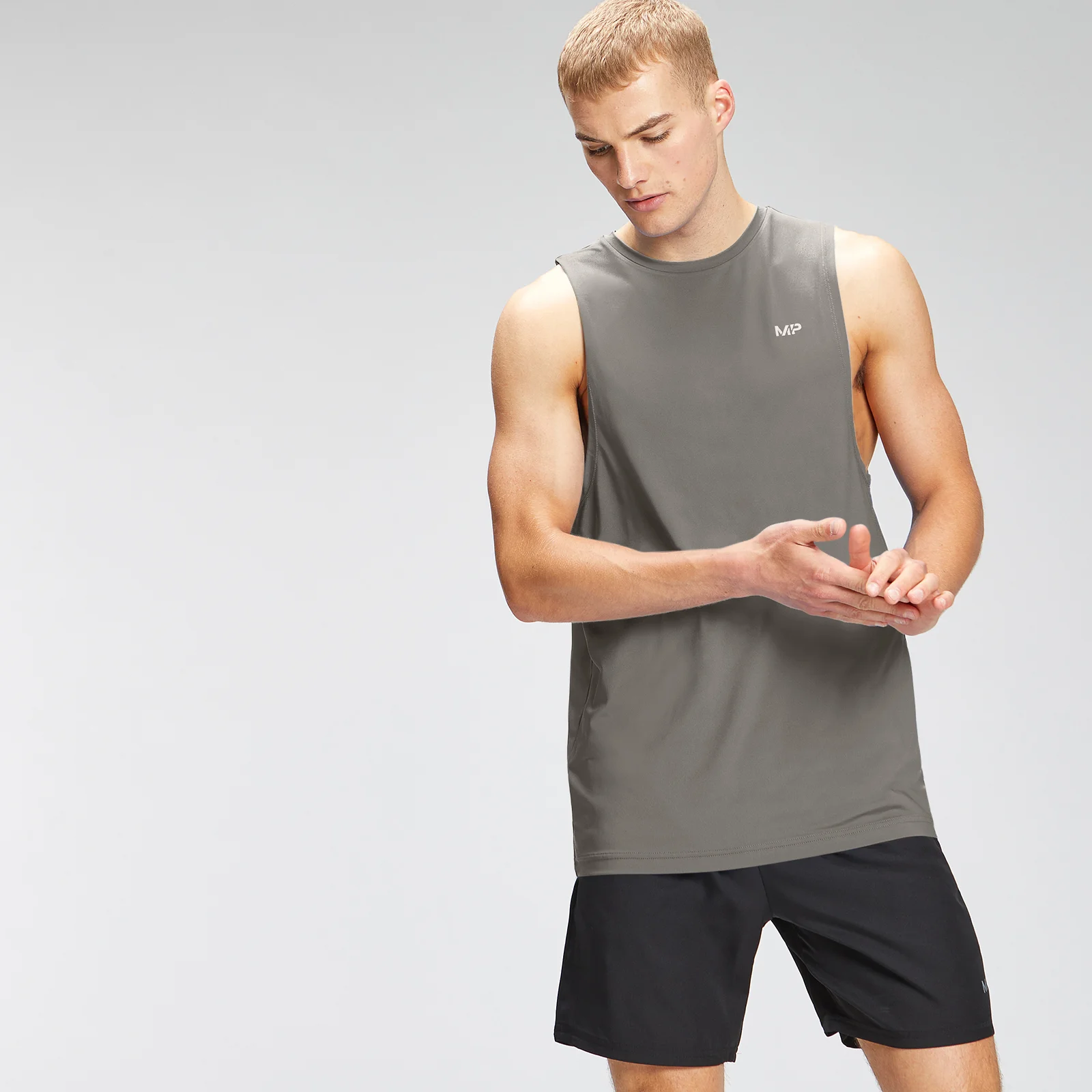 MP Men's Repeat MP Graphic Training Tank Top - Carbon - XXS Image 1