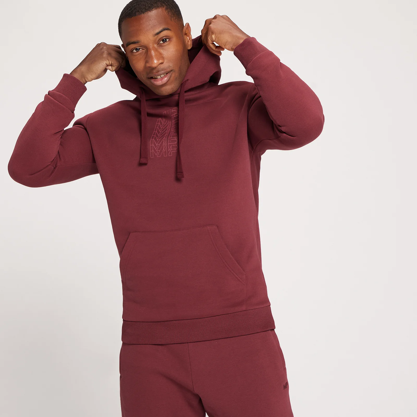 MP Men's Repeat MP Graphic Hoodie - Black Cherry - XXS Image 1