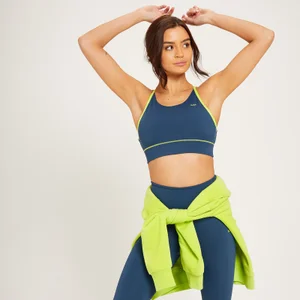 MP Women's Adapt Reversible Sports Bra - Dust Blue/ Acid Lime - Size XS