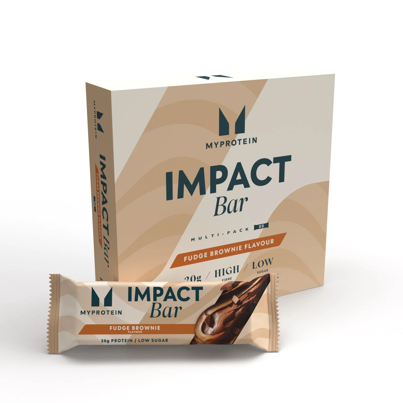 Impact Protein Bar - 6 x 64g - Fudge Brownie Image 1
