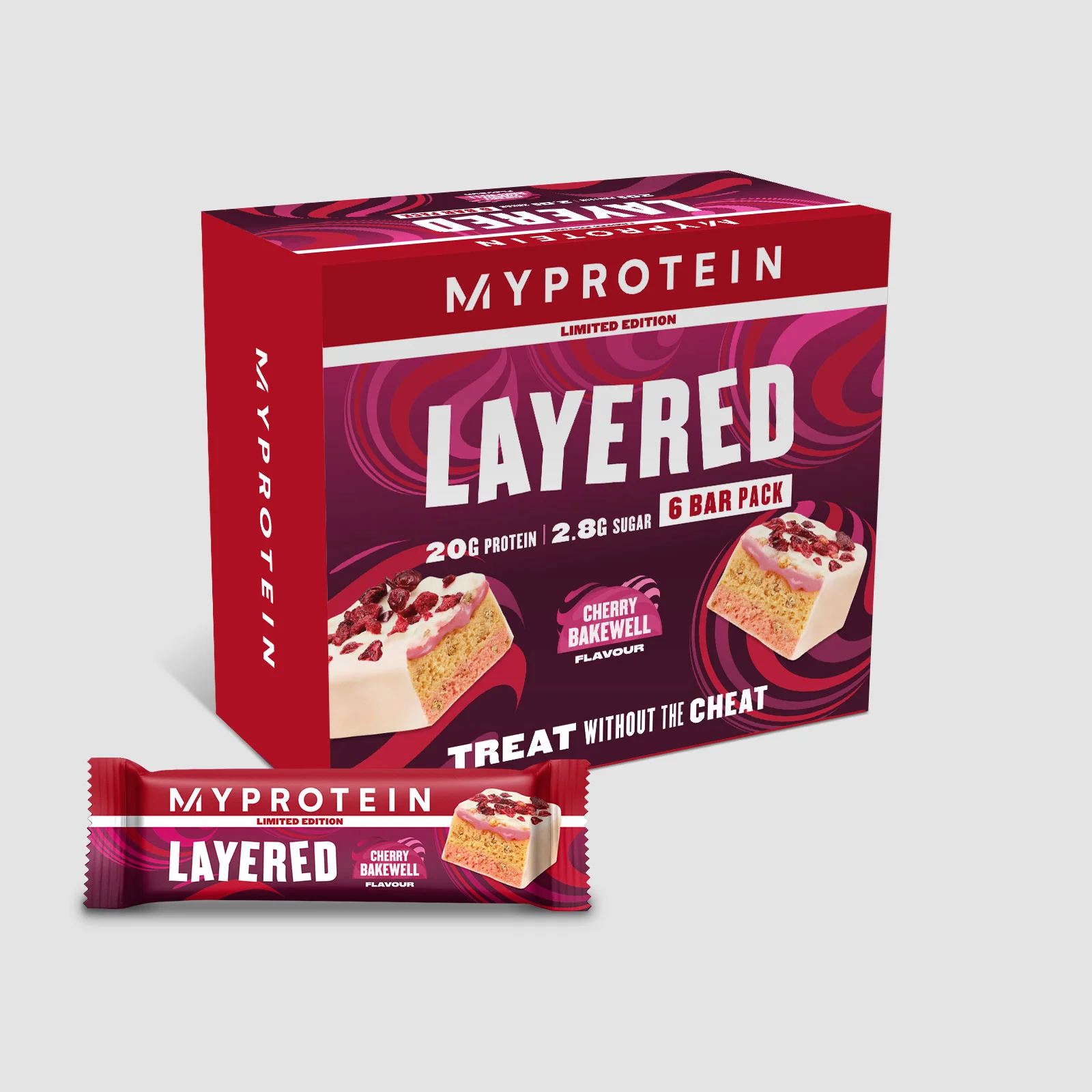 Layered Bar – Cherry and Almond - 6 x 60g - Cherry and Almond Image 1