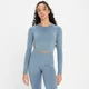 MP Women's Shape Seamless Long Sleeve Crop Top - Pebble Blue