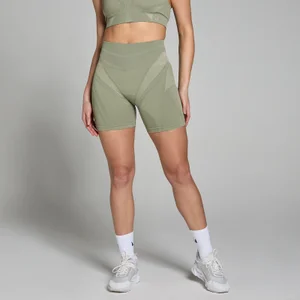 MP Women's Tempo Ultra Geometric Seamless Booty Shorts - Brindle - Size S