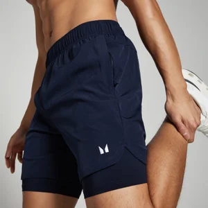 MP Men's 2-in-1 7" Training Shorts - Navy - Size XXS