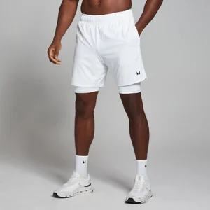 MP Men's 2-in-1 Training Shorts - White - Size XS