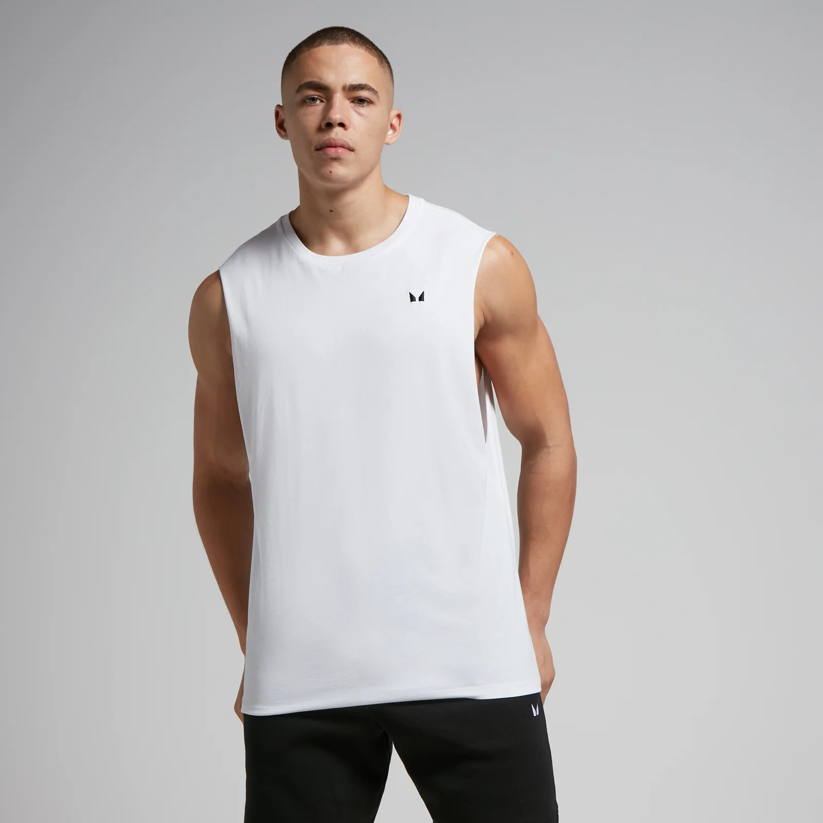 MP Men's Rest Day Drop Armhole Tank Top - White - M Image 1