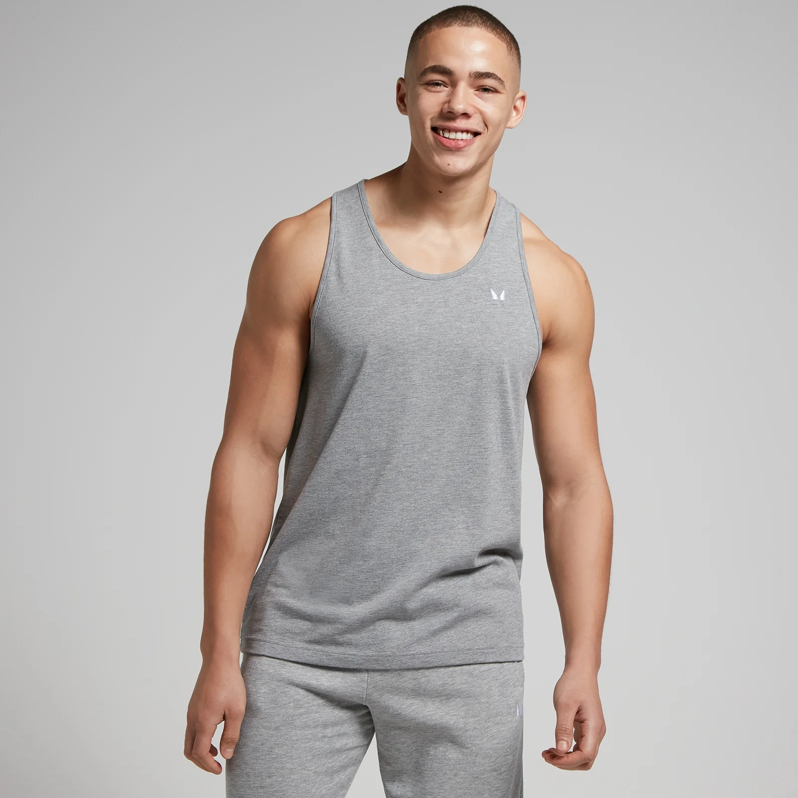 MP Men's Cotton Vest - Grey Marl - XXS Image 1