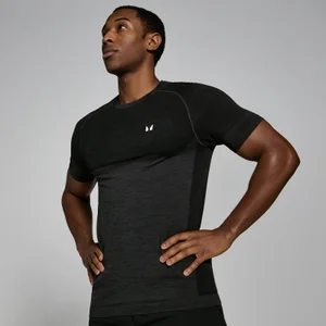 MP Men's Seamless Short Sleeve T-Shirt - Black Marl - Size XS