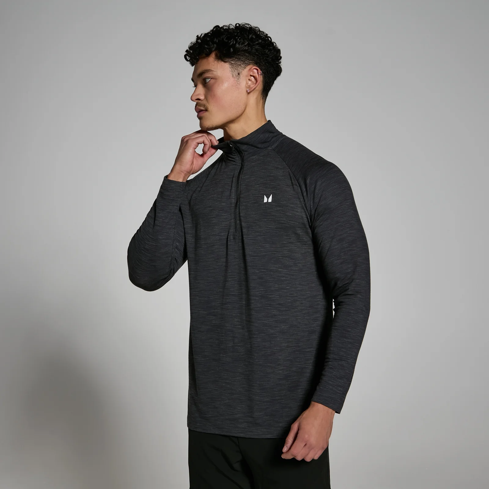 MP Men's Performance 1/4 Zip - Charcoal Marl - XXS Image 1