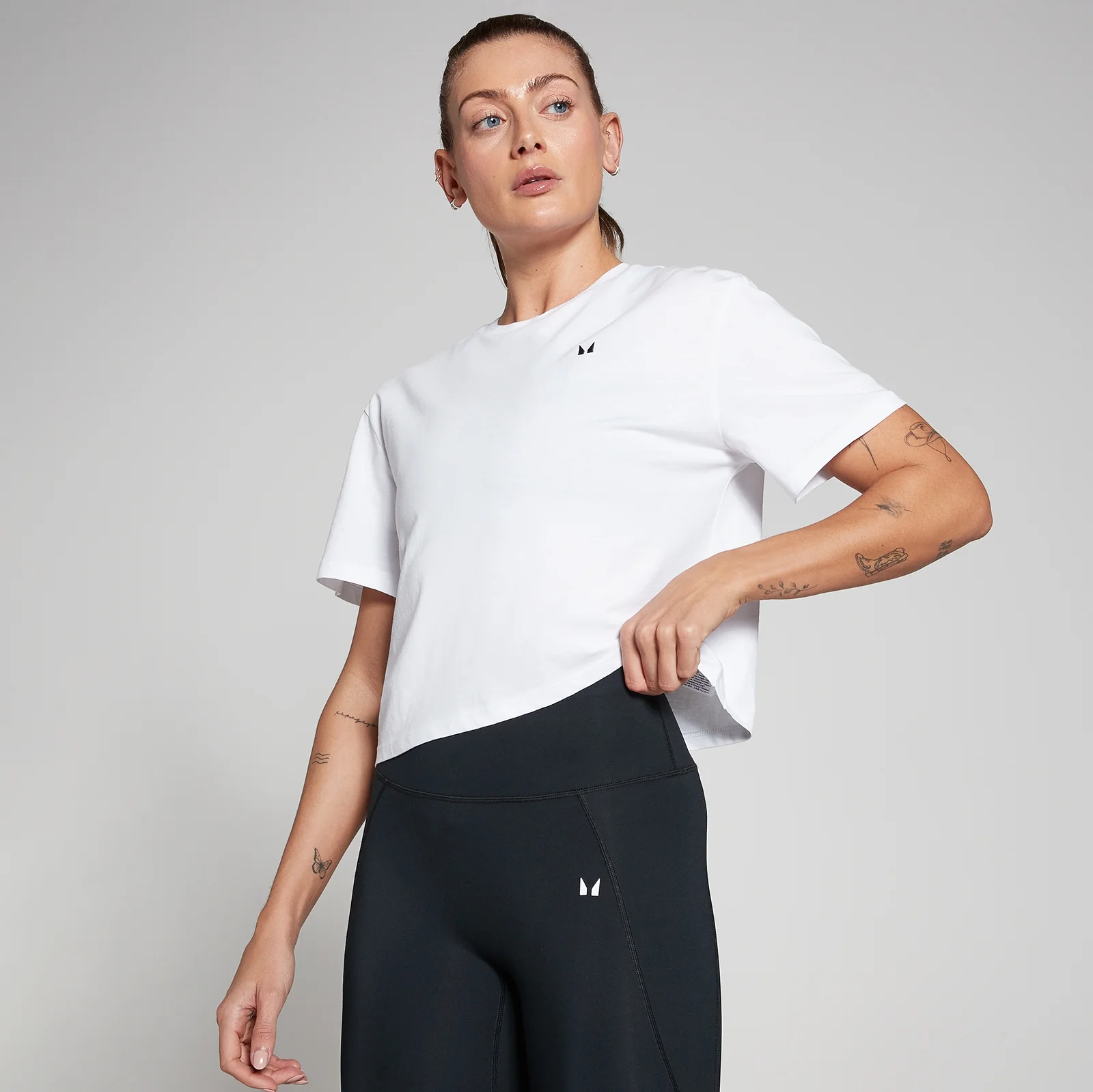 MP Women's Basics Boxy Short Sleeve Crop T-Shirt - White - XS Image 1