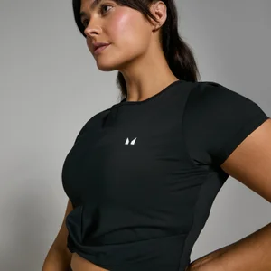 MP Women's Power Short Sleeve Crop Top - Black - Size XS
