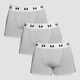 Men's Cotton Boxers (3 Pack) - Grey Marl/White