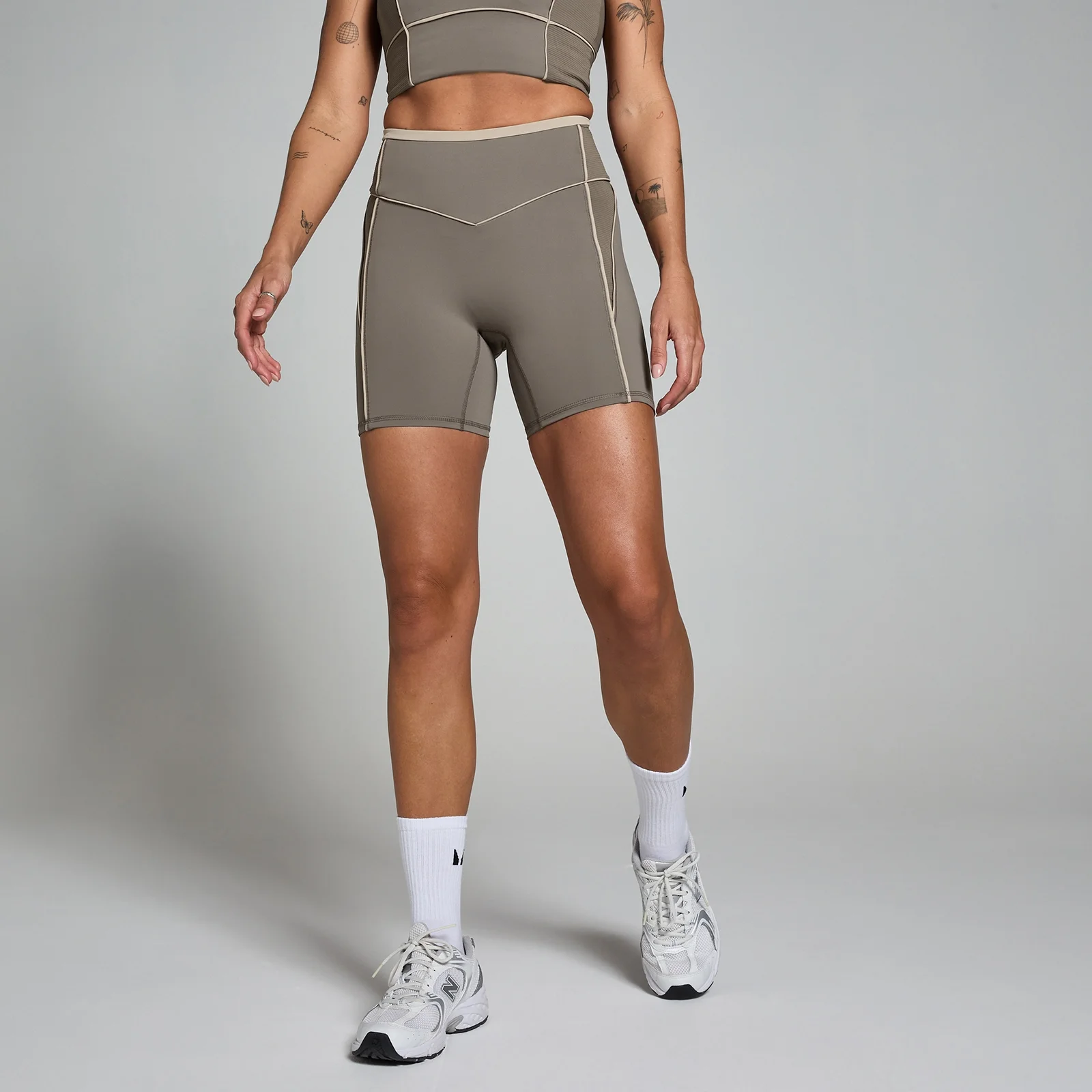 MP Women's Tempo Contrast Texture Cycling Short - Espresso - S Image 1