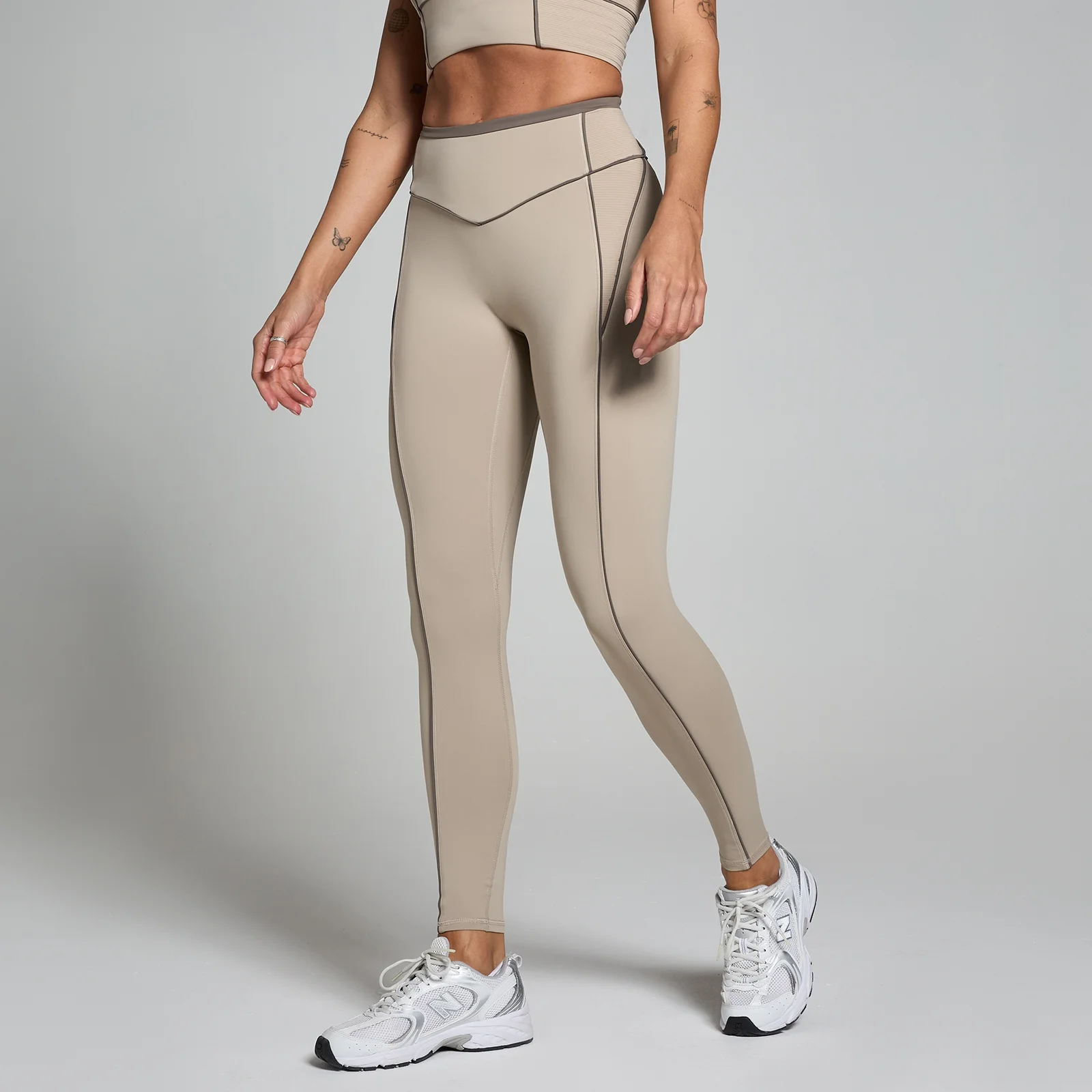 MP Women's Tempo Contrast Texture Leggings - Cashmere - XL Image 1