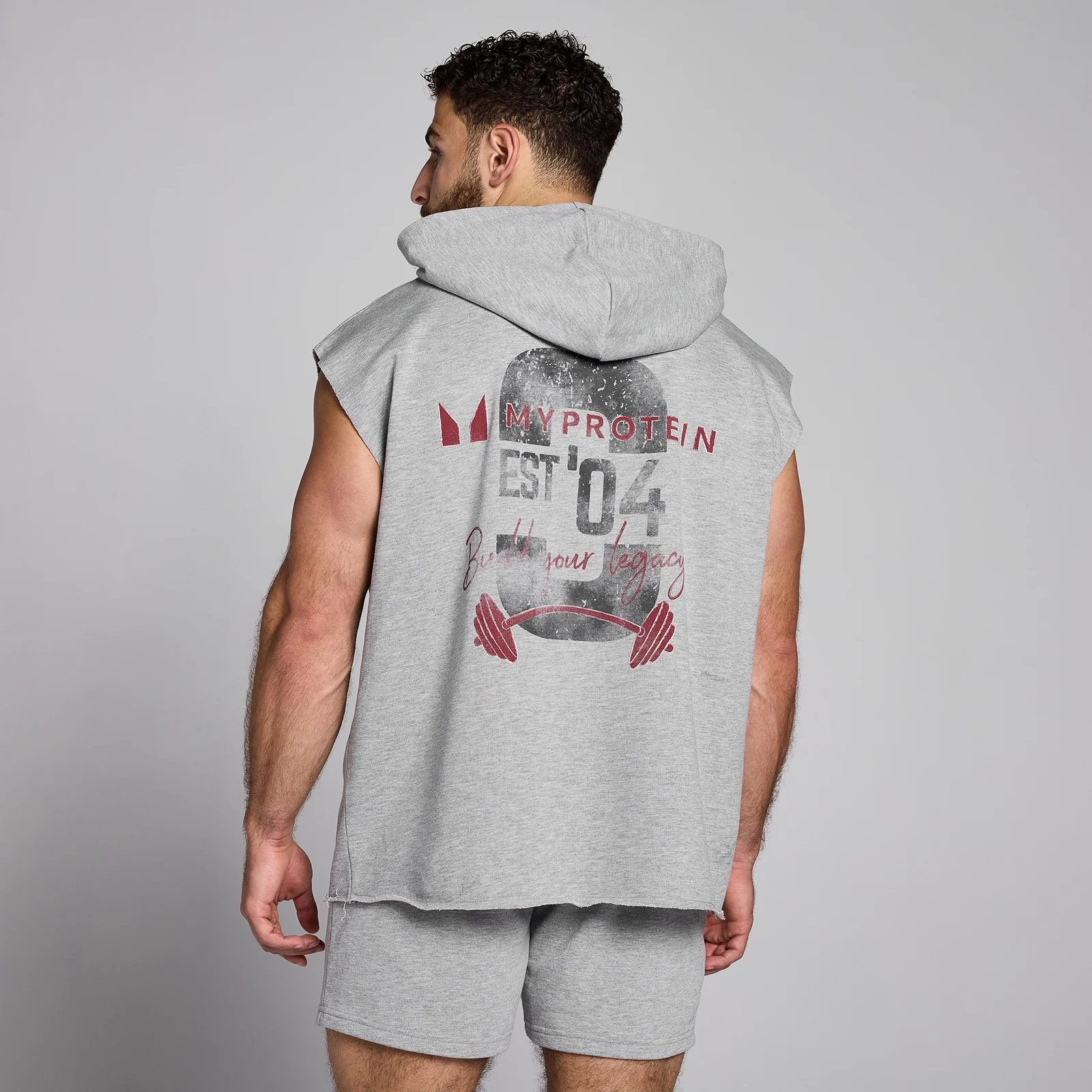 MP Men's Origin Graphic Hooded Vest - Grey Marl - XS Image 1