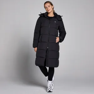 MP Women's Long Padded Puffer Jacket - Black - Size XS