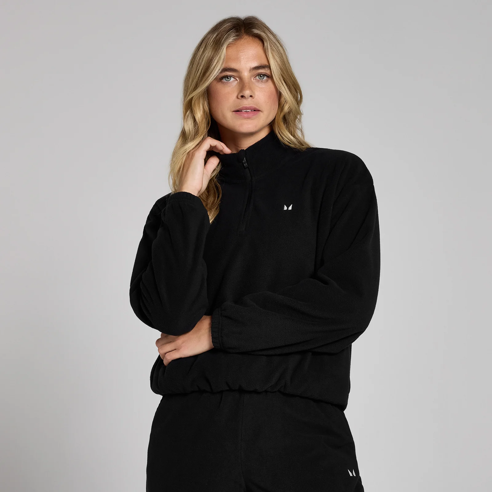 MP Women's Funnel Neck 1/4 Zip Fleece - Black - S Image 1
