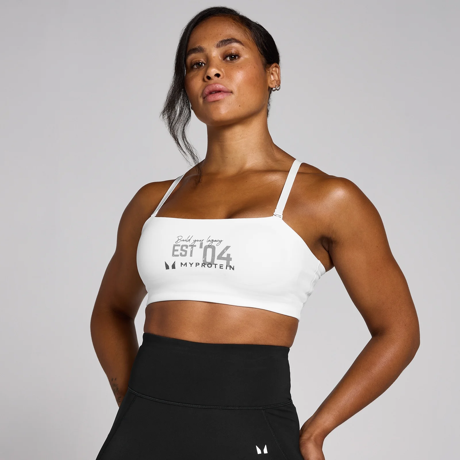 MP Women's Origin Graphic Training Sports Bra - White - XS Image 1
