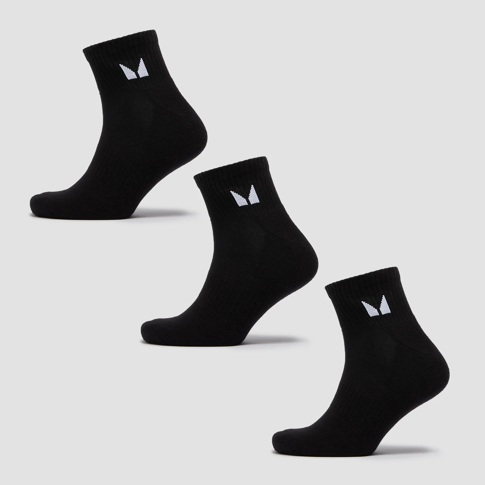 MP Unisex Ankle Socks (3 Pack) - Black - UK 9-11 Image 1