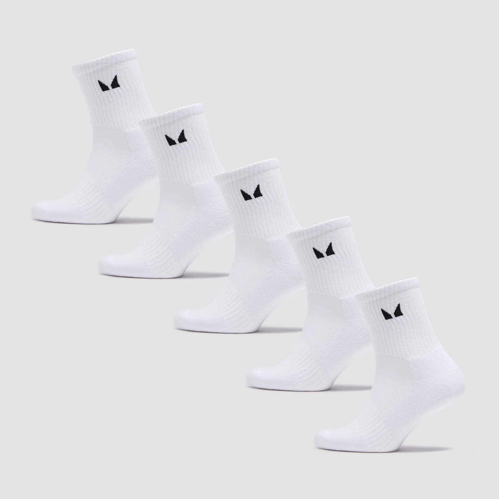 MP Unisex Crew Socks (5 Pack) - White - UK 9-11 Image 1