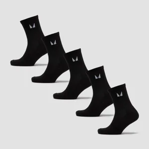 MP Unisex Crew Socks (5 Pack) - Black - Size UK 9-11