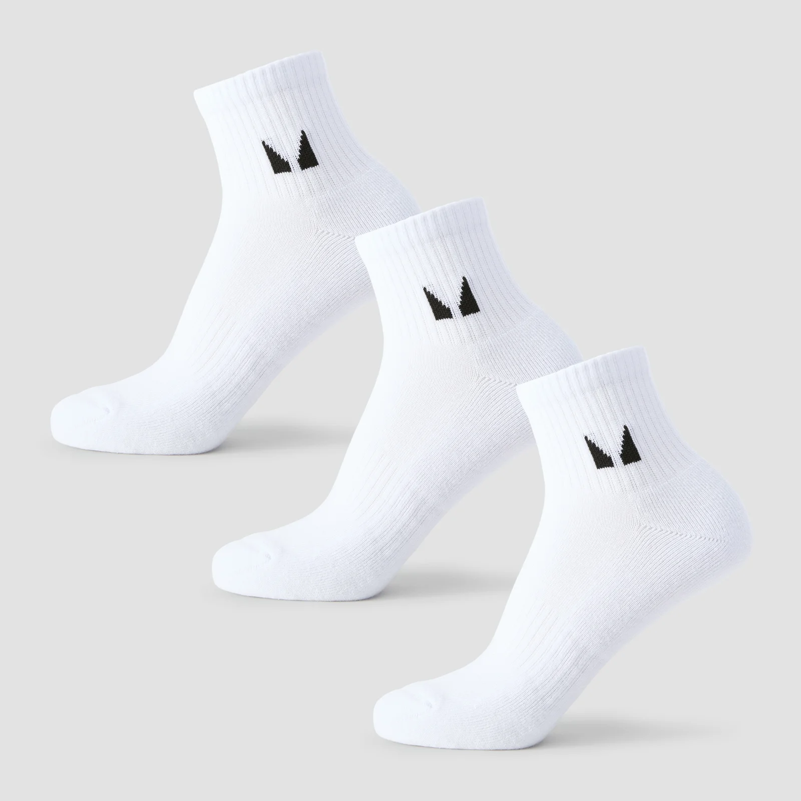 MP Unisex Ankle Socks (3 Pack) - White - UK 2-5 Image 1