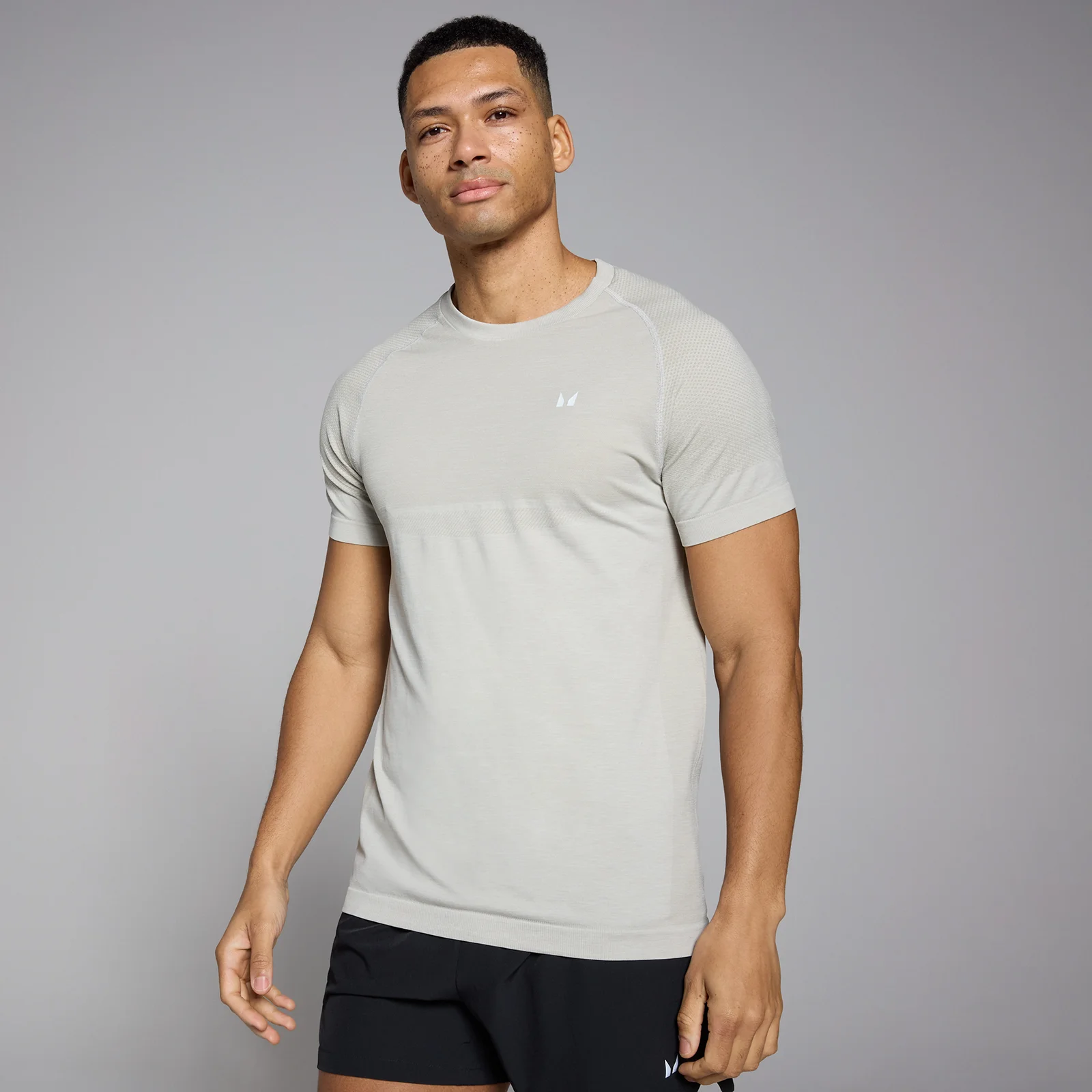 MP Men's Seamless Short Sleeve T-Shirt - Sky Grey Marl - S Image 1