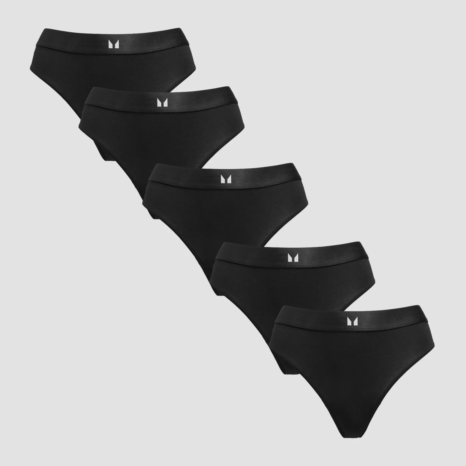 MP Women's Mid Rise Thong (5 Pack) - Black - XXL Image 1