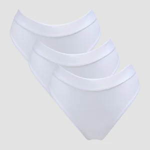MP Women's Mid Rise Bikini Brief (3 Pack) - White - Size L