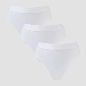 MP Women's Mid Rise Thong (3 Pack) - White - Size S