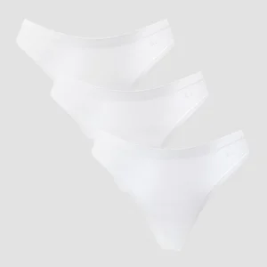 MP Women's Mid Rise No VPL Thong (3 Pack) - White - Size XS