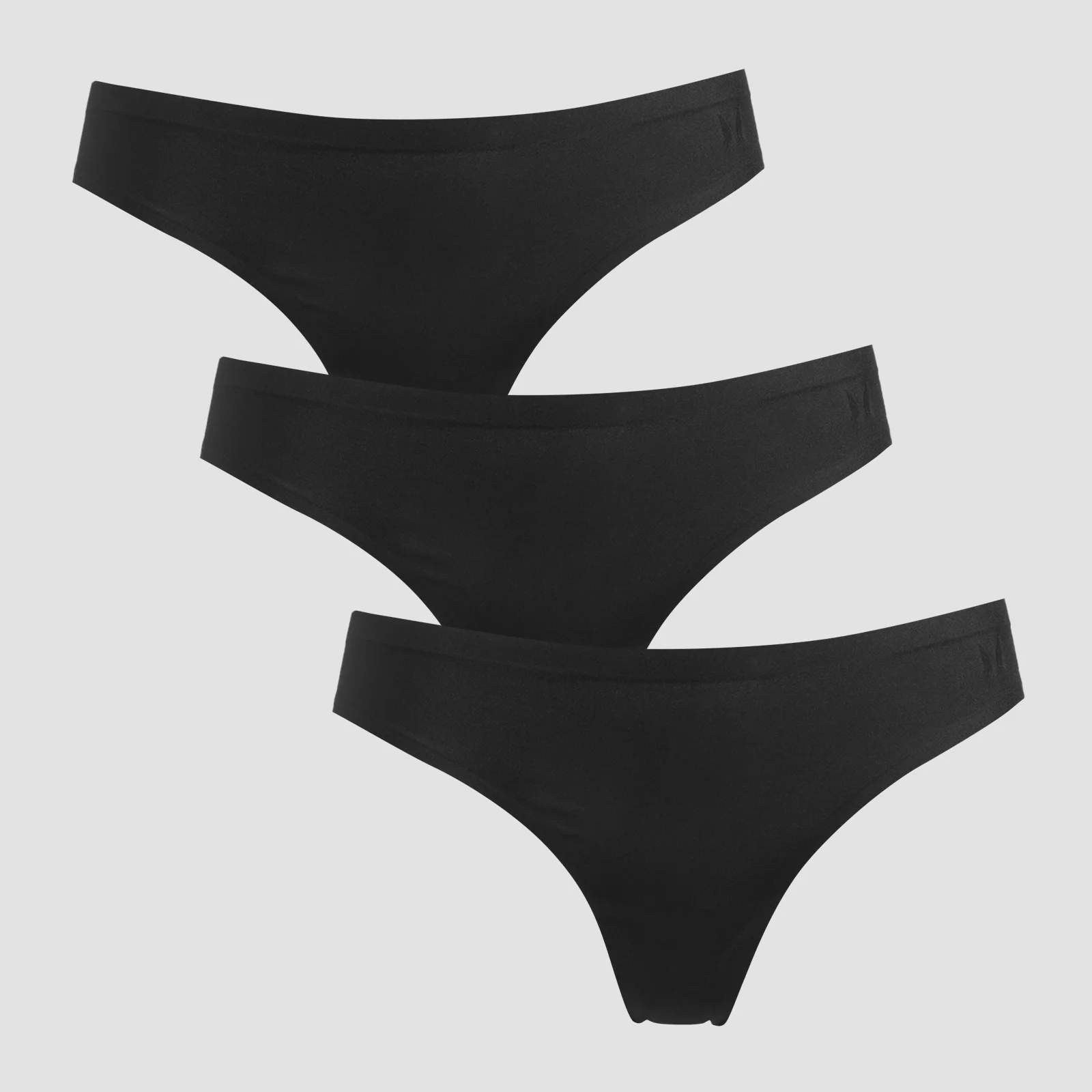 MP Women's Mid Rise No VPL Thong (3 Pack) - Black - S Image 1