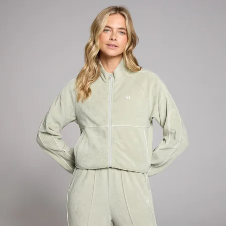 MP Women's Lifestyle Towelling Tracksuit Jacket - Mineral Green